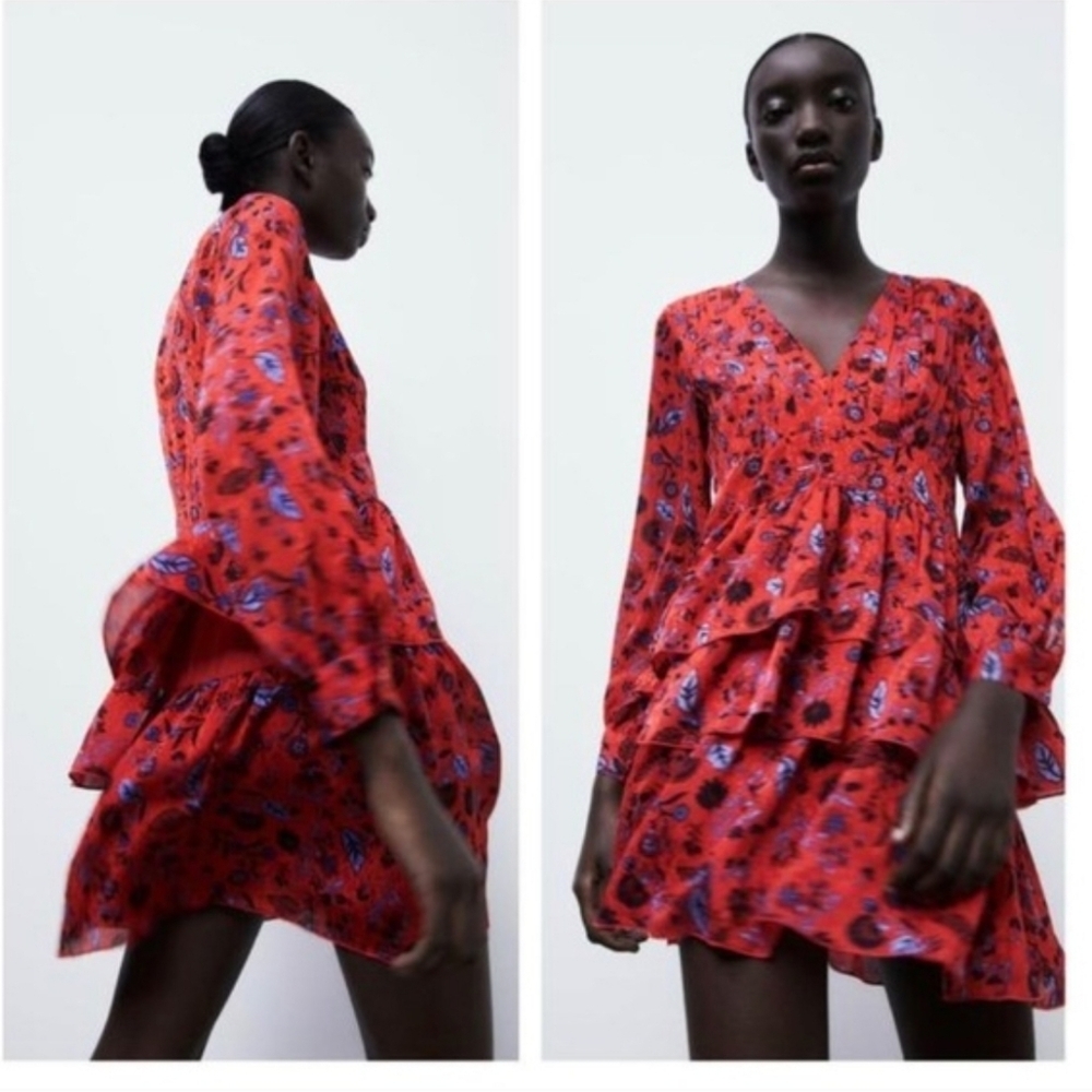 Zara Floral Print dress size S NWOT